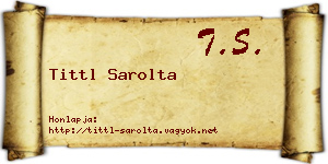 Tittl Sarolta névjegykártya